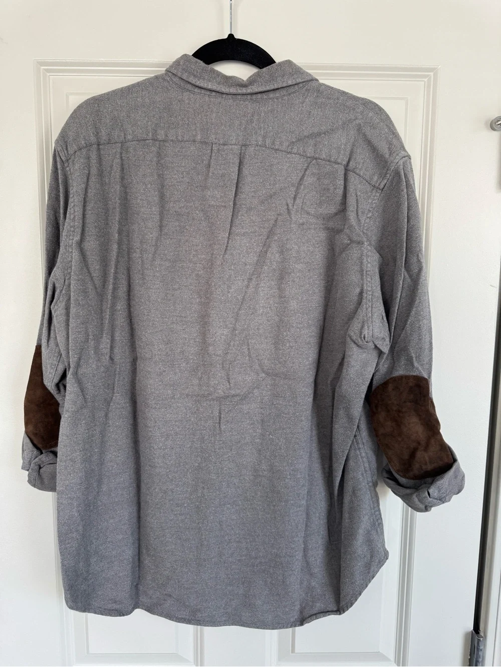 J. Crew Men's Heather Gray Button-Down with Elbow patches